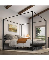 Slickblue Modern Four Poster Canopy Bed