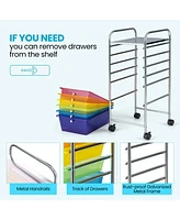 Gouun Multifunctional 6-Drawer Rolling Storage Cart with Deep and Shallow Drawers