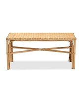 Baxton Studio Cacaban Modern Bohemian Natural Brown Rattan Accent Bench