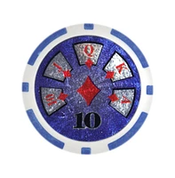 Slickblue Hi Roller Holo Inlay Poker Chips 25-Pack - Clay Composite, $10 Denomination for Card Games