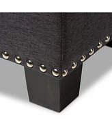 Baxton Studio Hannah Modern and Contemporary Dark Grey Fabric Upholstered Button-Tufting Storage Ottoman Bench