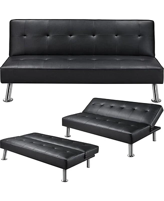 Slickblue Click Clack Adjustable Futon Sleeper Sofa for Living Room or Guest Room