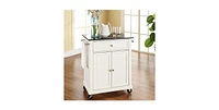 Slickblue Kitchen Cart with Granite Top and Locking Casters Wheels