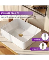 DeerValley Ally 19" x 15" Vitreous China Rectangular Bathroom Sink Vessel Sink