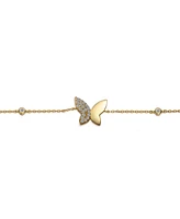 GiGiGirl Stunning Teens 14k Gold Plated Cubic Zirconia Butterfly Bracelet