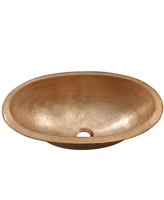 Slickblue Pure Copper Oval Bathroom Sink with Unfinished Surface for Customization