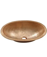 Slickblue Pure Copper Oval Bathroom Sink with Unfinished Surface for Customization