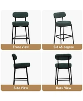 Dyhome Bar Stools Set of 4, 27 Inches Counter Height Kitchen with Back, Modern Metal Tall for Island