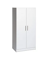 Slickblue 2-Door Wardrobe Cabinet with Hanging Rail and Storage Shelf