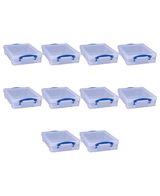 Really Useful Box 4L Storage Container with Lid and Clip Lock Handles, (10 Pack)