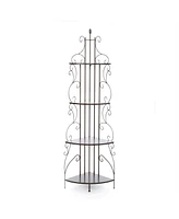 Slickblue Ornate 4-Tier Metal Corner Bakers Rack Kitchen Dining Shelf