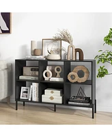 Gouun Open-Back Bookshelf with Drawer for Study