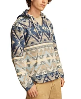 Lucky Brand Men's Long Sleeve Woven Jacquard Baja Hooded Pullover