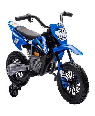 Qaba 12V Kids Motorcycle W/ Twist Grip Throttle, Rear Suspension,