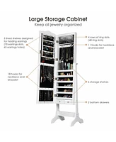 Gouun 14 Led Jewelry Armoire Cabinet with Full Length Mirror and 4 Tilting Angles