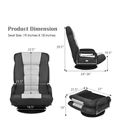 Gouun 360-Degree Swivel Gaming Floor Chair with Foldable Adjustable Backrest