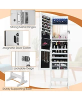 Gouun Free Standing Full Length Jewelry Armoire with Led Lights