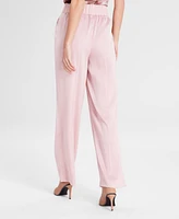 Bar Iii Women's High-Rise Wide-Leg Satin Pants, Exclusively at Macy's