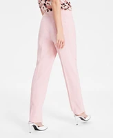 Bar Iii Women's Flat-Front Straight-Leg Suit Pants, Exclusively at Macy's