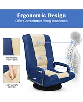 Gouun 360-Degree Swivel Gaming Floor Chair with Foldable Adjustable Backrest