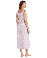 Miss Elaine Women's Sleeveless Printed Long Gown