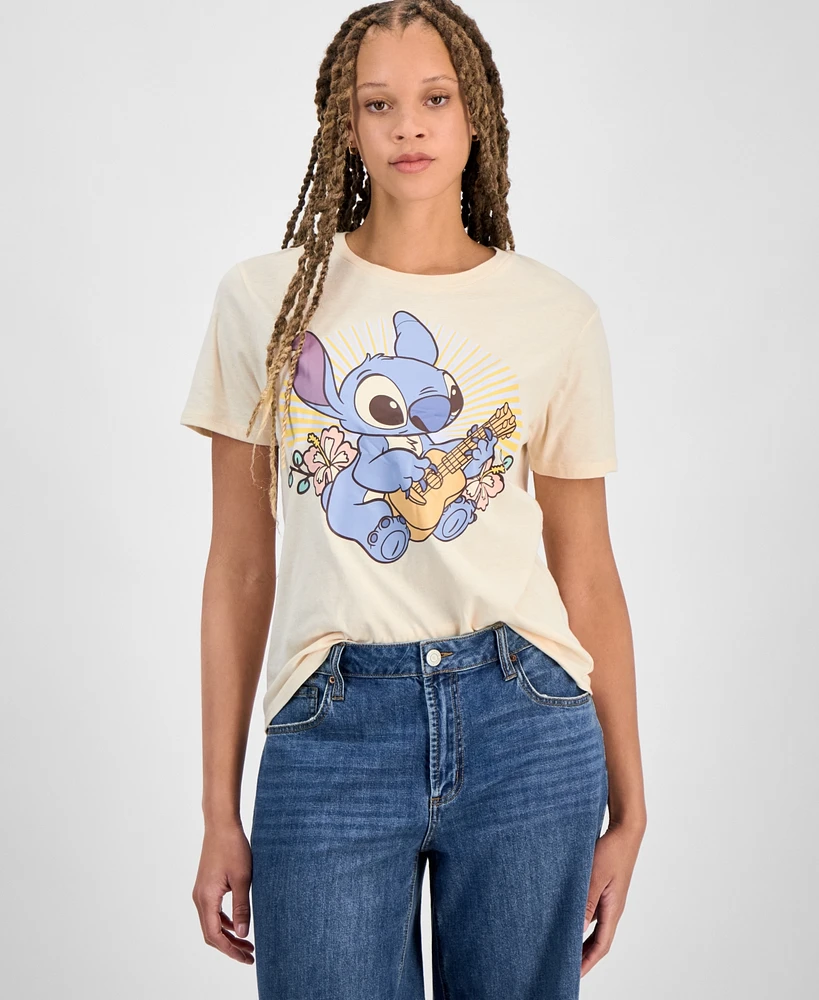 Disney Juniors' Retro Ohana Stitch Crewneck T-Shirt