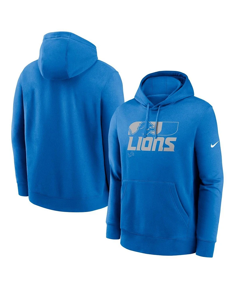 Nike Men's Blue Detroit Lions Team Reveal Club Pullover Hoodie
