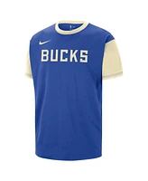 Nike Men's Royal Milwaukee Bucks 2024/25 City Edition Courtside Color Block T-Shirt