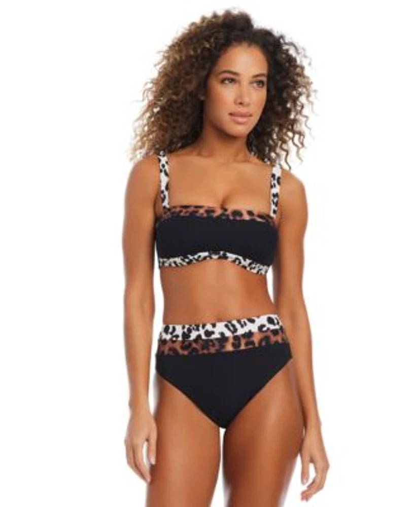 Bar Iii Womens In My Skin Bandeau Bikini Top High Rise Bottoms Exclusively At Macys