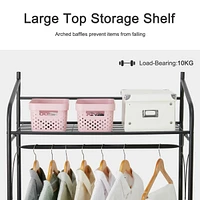 Unho Metal Clothes Rack: Garment Hanging Storage Shelf Shoes Stand for Bedroom Living Room