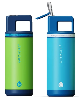 Grosche Alpine Flip 'N Sip 2-Pc. Kids Insulated Water Bottle with Straw