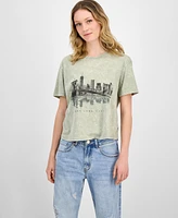 Rebellious One Juniors' New York City Mineral Wash T-Shirt