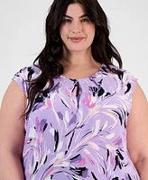 Kasper Plus Printed Keyhole Top