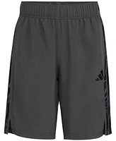 adidas Big Boys Elastic-Waistband Woven Camo Printed 3-Stripes Shorts