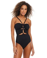 Bar Iii Women's Pucker Up Keyhole One-Piece Swimsuit, Exclusively at Macy's