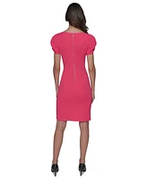 Karl Lagerfeld Paris Women's Ruched-Sleeve Bodycon Dress