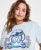 Disney Trendy Plus Floral Stitch Graphic T-Shirt