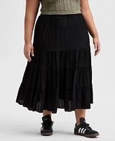 And Now This Plus Pull-On Tiered Midi Skirt