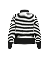 City Chic Plus Hampstead Narrow Stripe Sweater