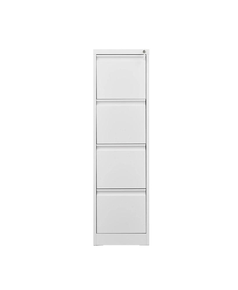 Boyel Living 4 Drawer File Cabinet with Lock Metal Vertical File Storage Cabinet Office Home Steel Vertical File Cabinet for A4 Legal/Letter Size Narr