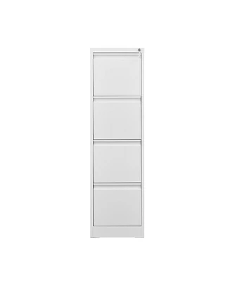 Boyel Living 4 Drawer File Cabinet with Lock Metal Vertical Storage Office Home Steel for A4 Legal/Letter Narr