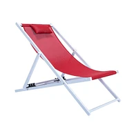 LeisureMod Sunset Outoor Sling Lounge Chair With Headrest