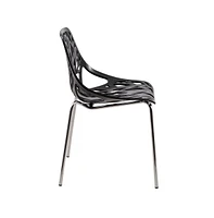 LeisureMod Modern Asbury Dining Chair w/ Chromed Legs