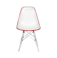 LeisureMod Dover Molded Side Chair with Acrylic Base