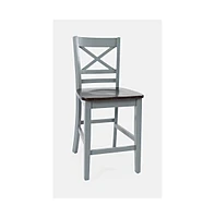 Jofran Asbury Park Solid Acacia Farmhouse X Back Stool (Set of 2)