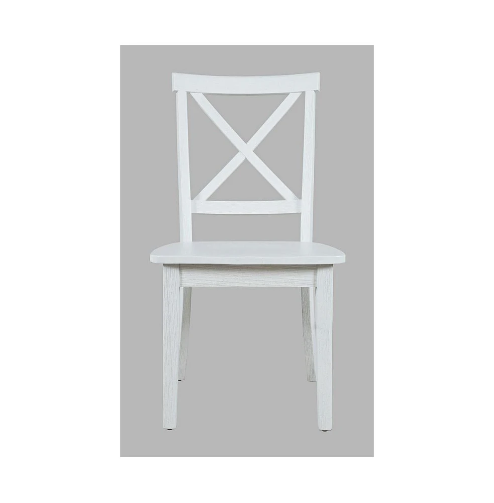 Jofran Eastern Tides Coastal Wire-Brushed Wood X-Back Acacia Dining Chair (Set of 2)