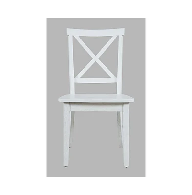 Jofran Eastern Tides Coastal Wire-Brushed Wood X-Back Acacia Dining Chair (Set of 2)