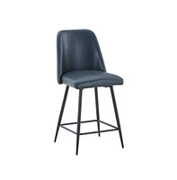 Jofran Mid-Century Modern Faux Leather Upholstered Counter Height Barstool (Set of 2)