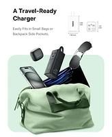 Baseus PowerCombo Mini Power Strip 5 in 1 Charging Station 67W Usb C Fast Charger,5ft Flat Extension Cord with 2 Ac Outlets