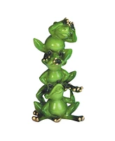 Fc Design "2-pc Gift Set" 6"H Hear-No, See-No, Speak-No Evil Frog Stacked Frogs Statue Animal Figurine Set Figurine Statue Ornament Home Room Office D